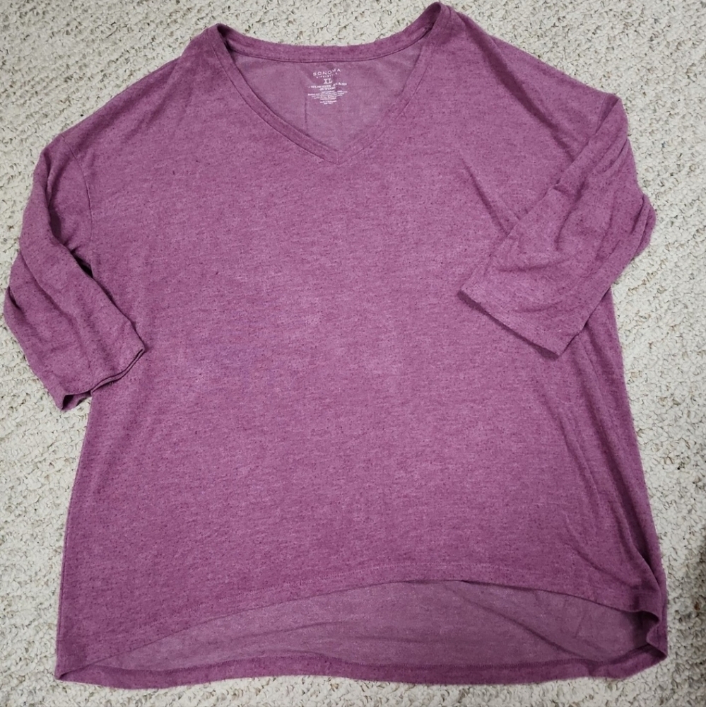 Purple V-Neck Top
